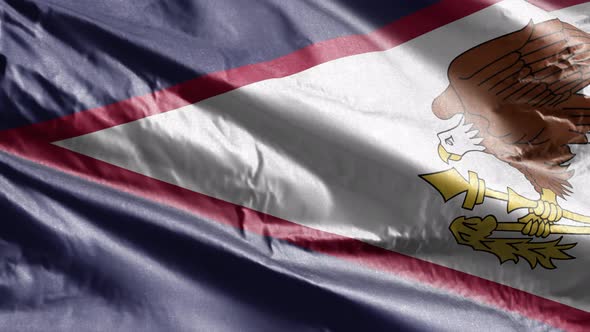 American Samoa textile flag waving on the wind loop. 10 seconds loop.  alt