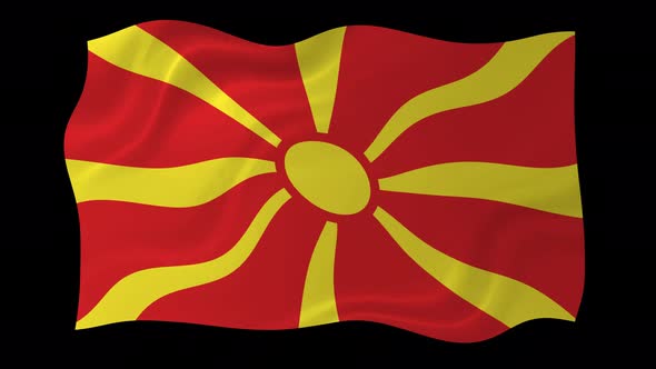 Flag Of North Macedonia Wavy National Flag Animation