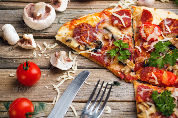 Delicious italian pizza - Stock Photo - Images