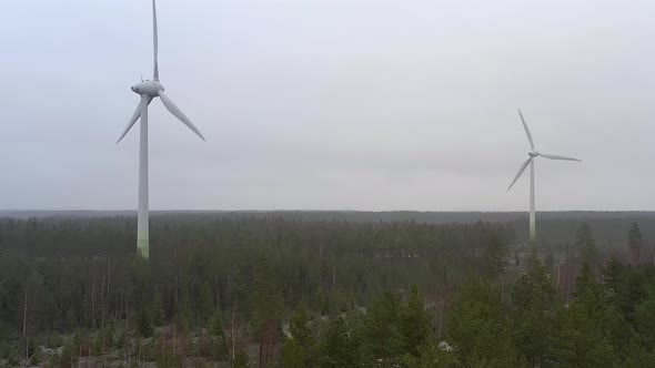 Awesome Drone Shot of Wind Generators in Finland