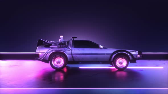 Futuristic Neon Glowing Lights Car Background alt