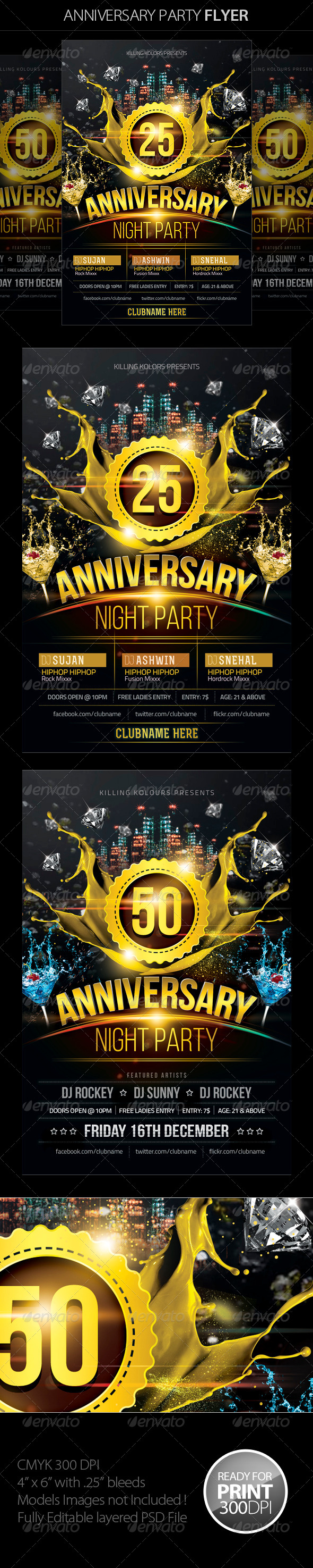 Anniversary Party Flyer - Clubs & Parties Events