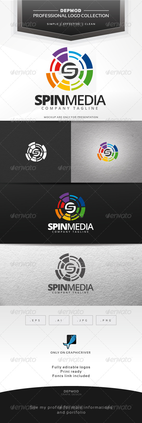 Spin Media Logo - Letters Logo Templates