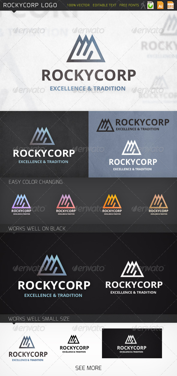 Rockycorp Mountains Logo Template - Abstract Logo Templates
