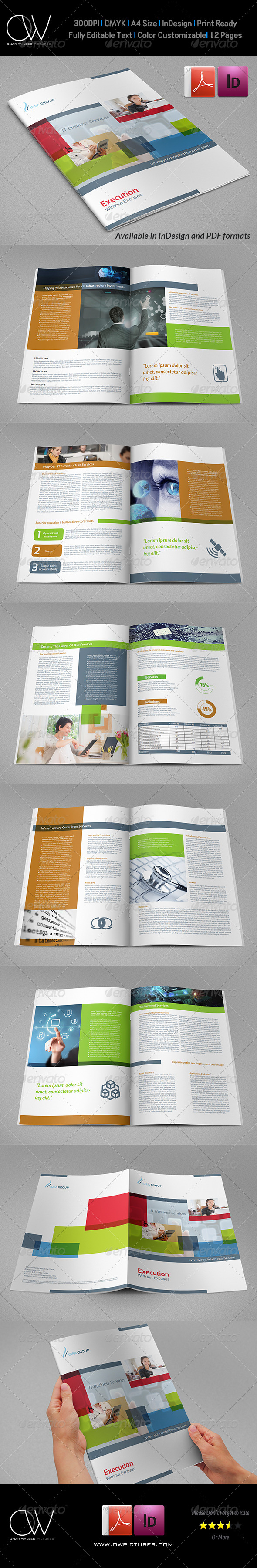 IT Company Brochure Design Template - 12 Pages - Corporate Brochures