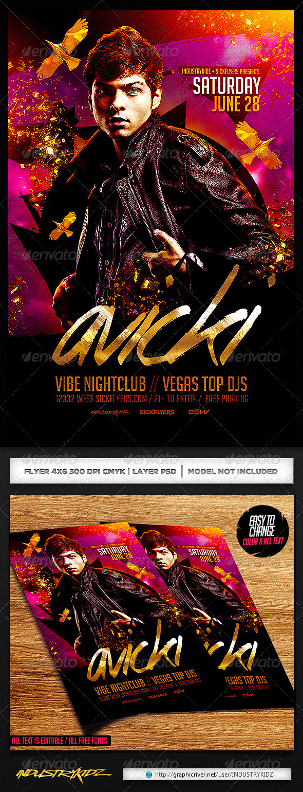 Guest Dj Flyer Template PSD - Clubs & Parties Events