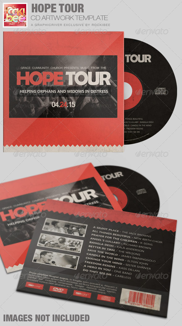 Hope Tour Charity CD Artwork Template - CD & DVD Artwork Print Templates
