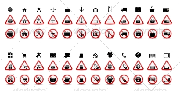 Set of Prohibition Signs - Web Technology