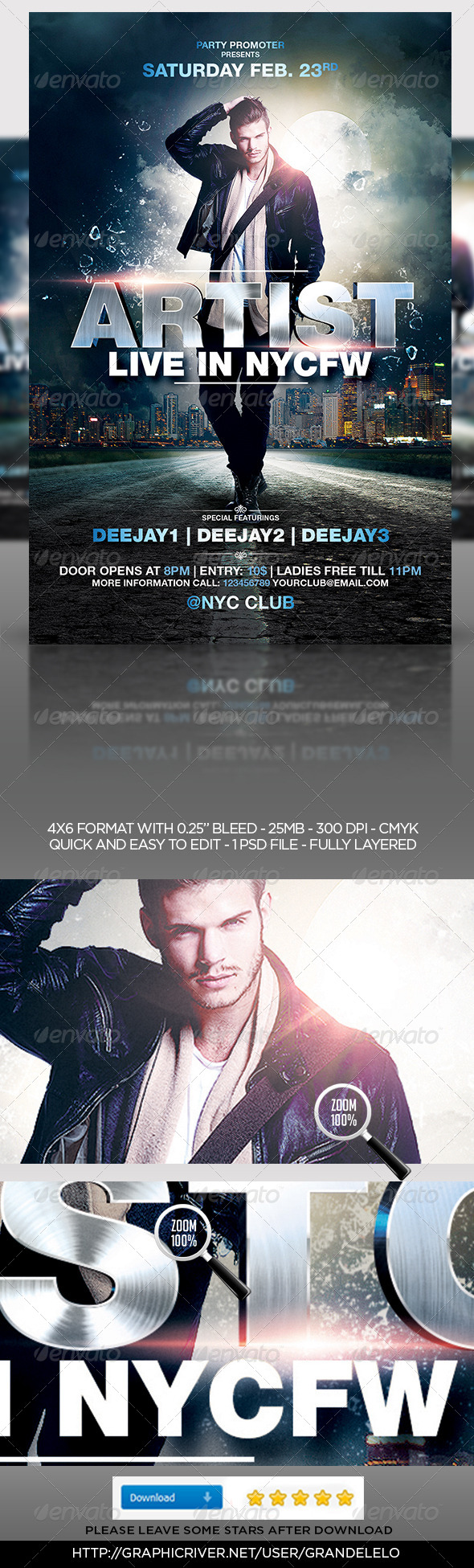 House Music DJ Flyer Template - Clubs & Parties Events