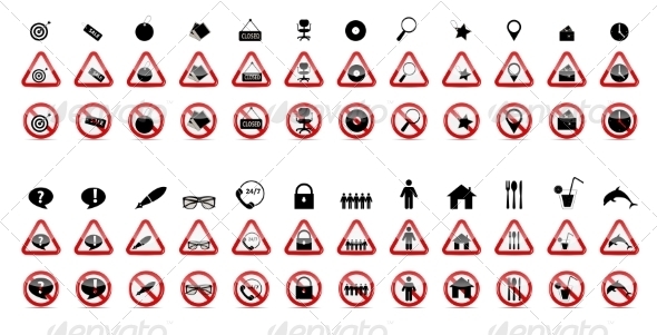 Set of Prohibition Signs - Web Technology