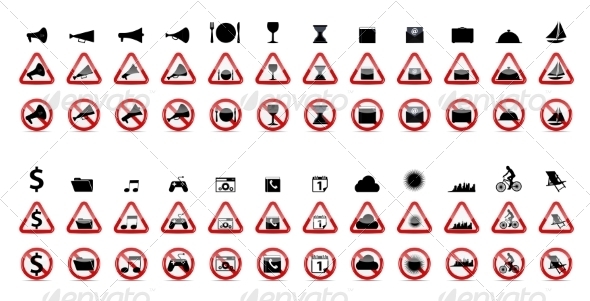 Set of Prohibition Signs - Web Technology