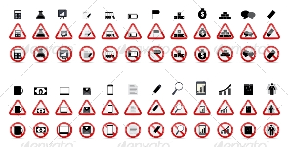 Set of Prohibition Signs - Web Technology