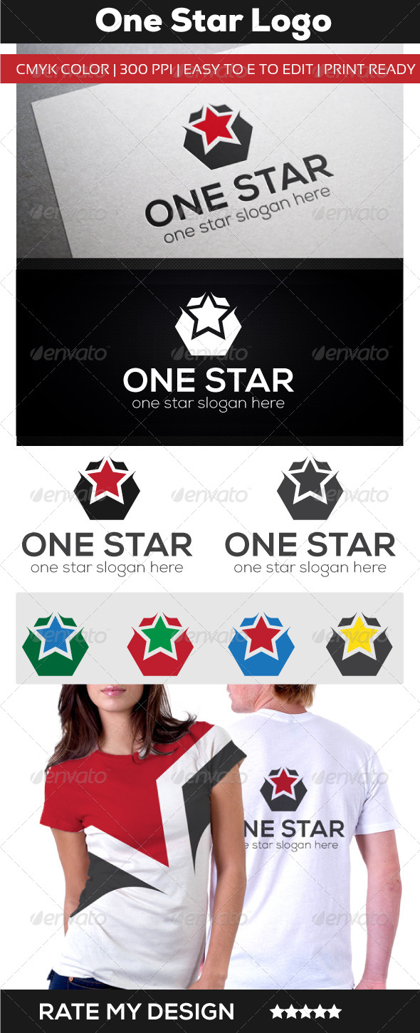 One Star Hotel - Food Logo Templates