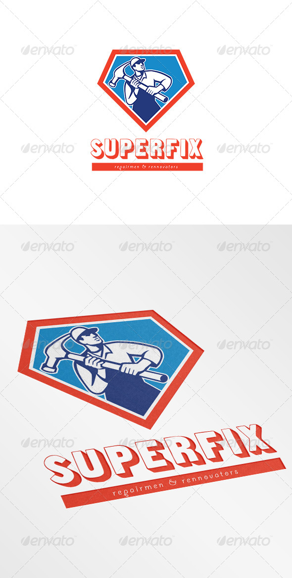 Superfix Repairman and Renovators Logo - Humans Logo Templates