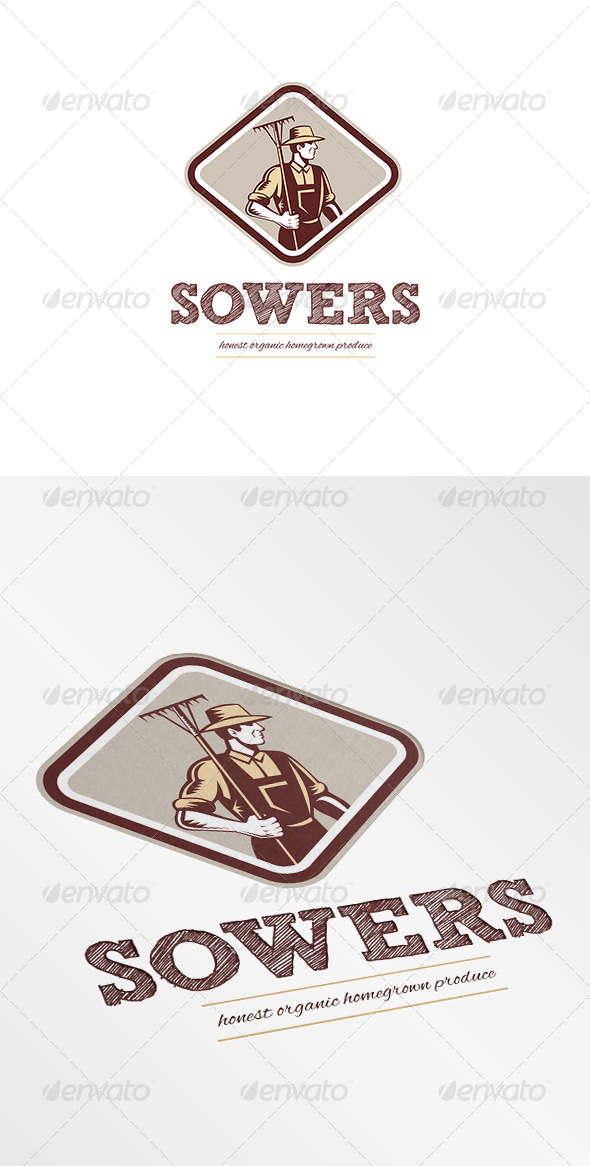 Sowers Organic Farm Produce Logo - Humans Logo Templates