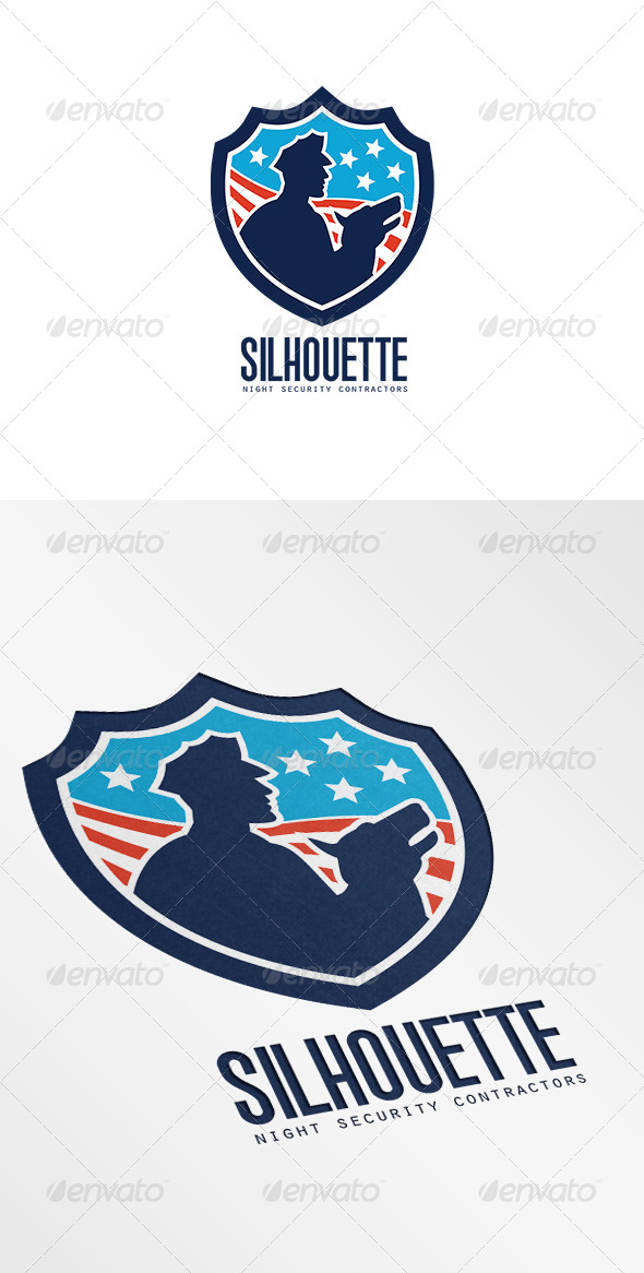 Silhouette Night Security Contractors Logo - Humans Logo Templates