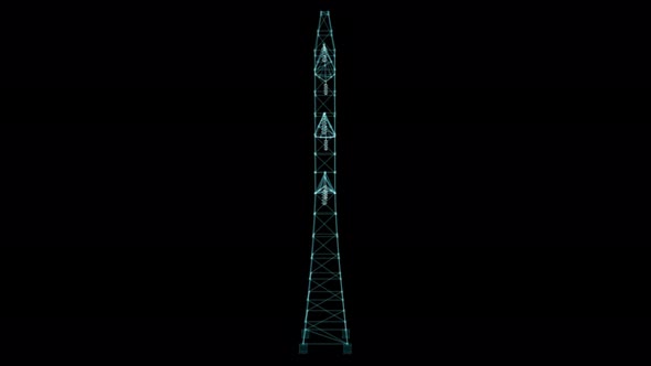 High Voltage Electric Towers Hologram