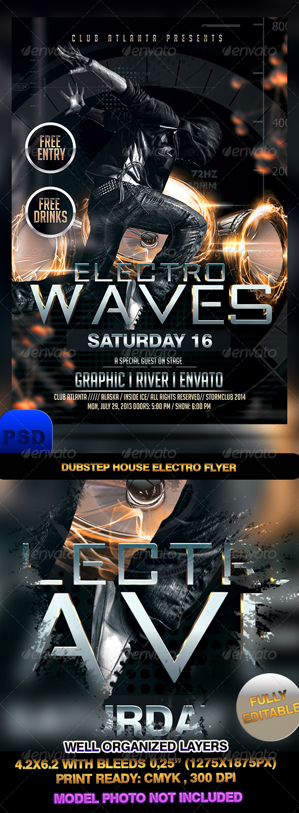 Dubstep House Electro Flyer - Events Flyers