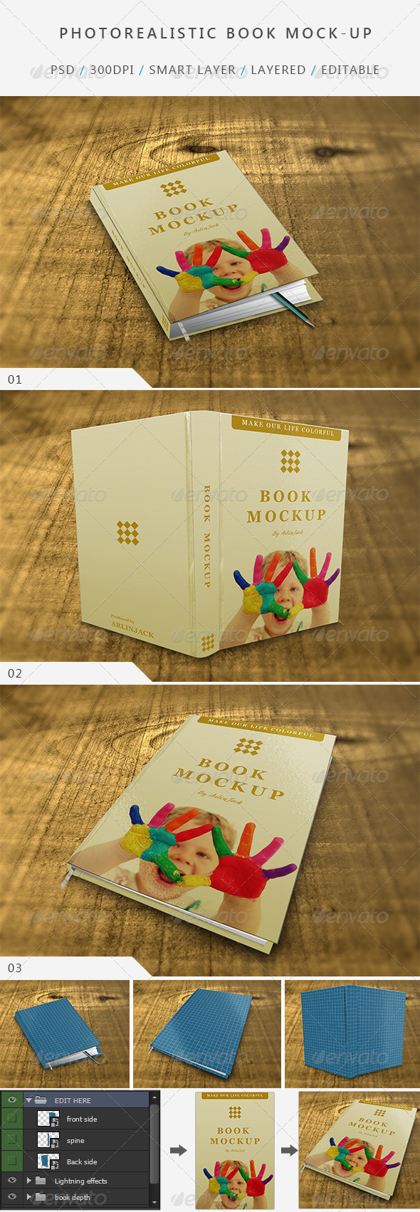 Photo realistic Book Mock-up - V:01 - Books Print