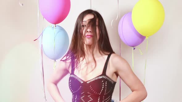 Slow motion of sexy woman dancing alt