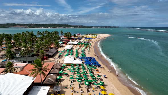 Gunga Beach tropical tourism landmark at Maceio Alagoas Brazil. alt