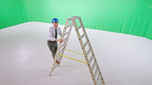 Chroma Key Studio Good Looking Guy Architect with alt