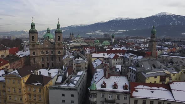 Aerial view of buildings in Innsbruck alt