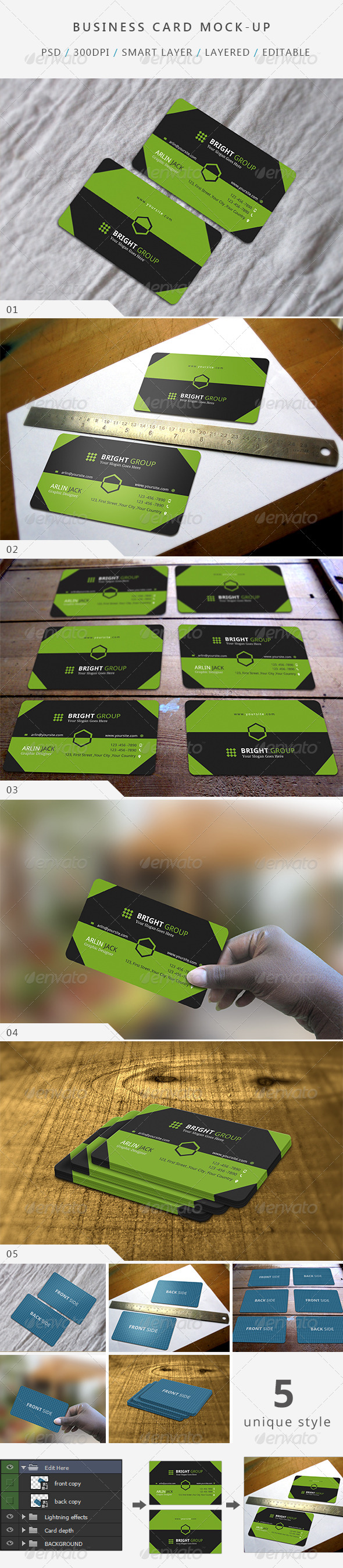 Realistic Business Card Mock-up - Business Cards Print