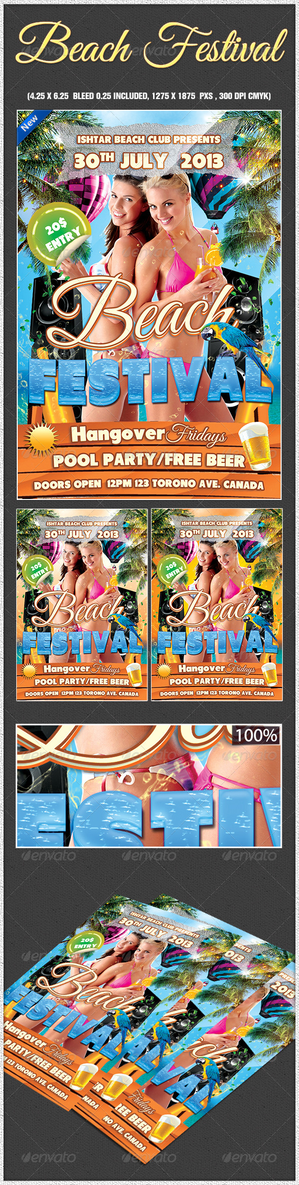 Beach Festival Flyer Template - Miscellaneous Events