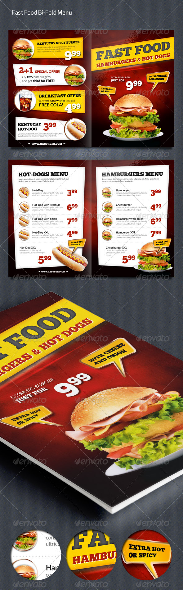 Fast Food Menu Flyer - Food Menus Print Templates