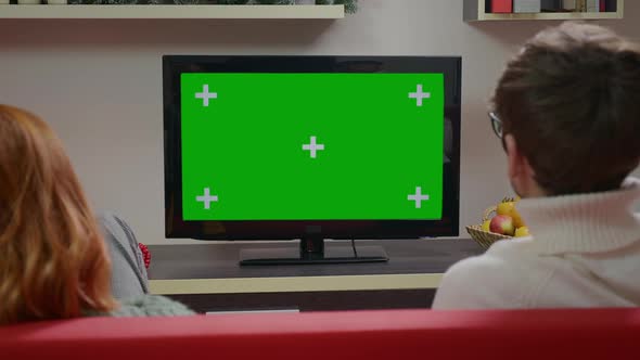 Close up TV Green screen Chroma Key. alt