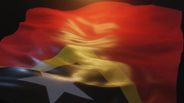 East Timor Flag Low Angle View