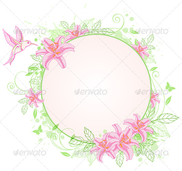 Tropical Banner with Lily Flowers - Flowers & Plants Nature