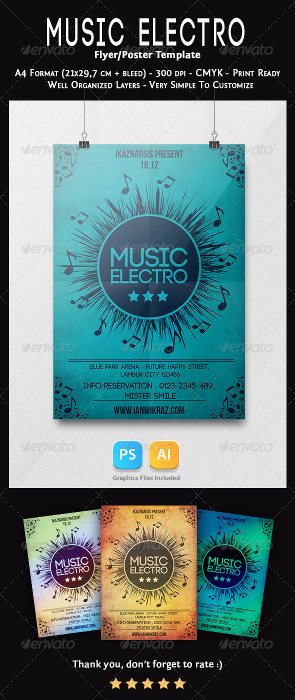 Music Electro Flyer Template - Concerts Events