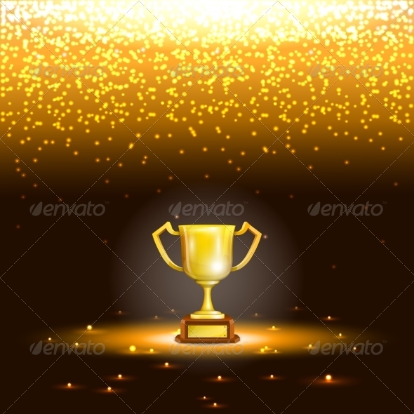 Winner Cup with Spark Rain. - Abstract Conceptual