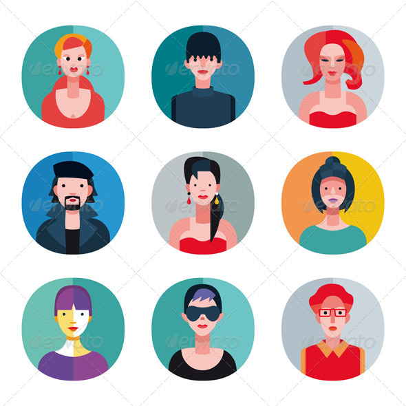 Flat Avatar Collection - Characters Vectors