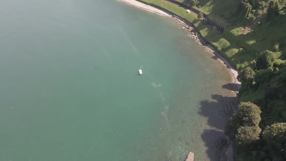 Beautiful aerial view of Green Cape near Botanical Garden of Batumi alt