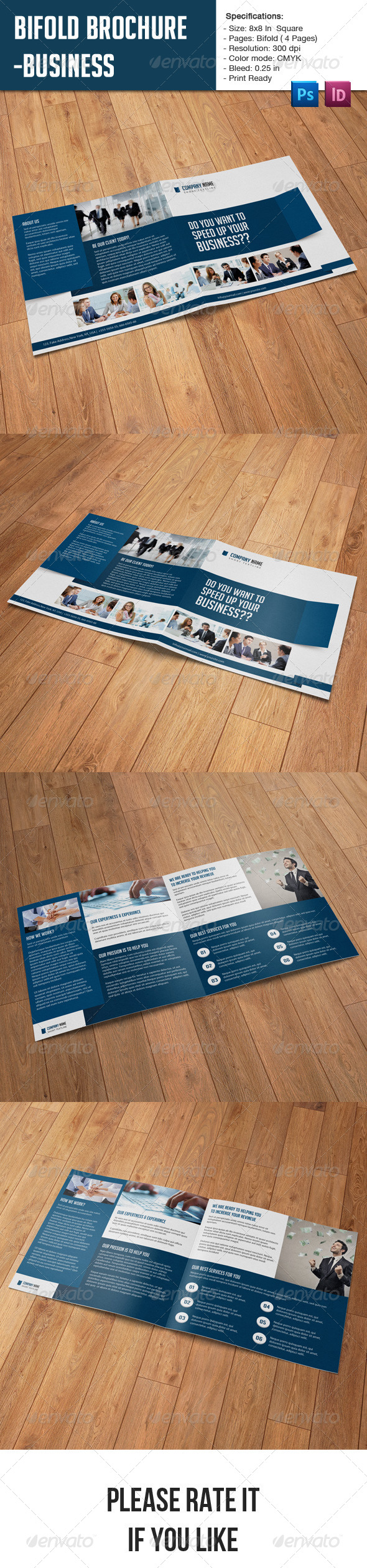Square Bifold Business Brochure - Corporate Brochures