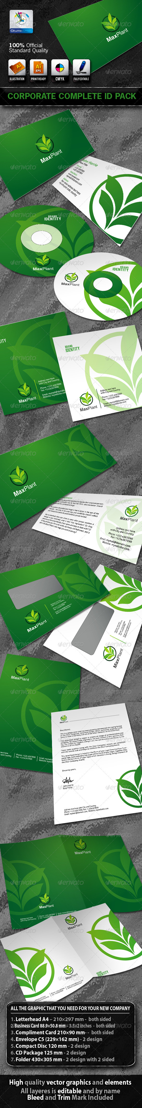 MaxPlant Business Corporate ID Pack With Logo - Stationery Print Templates