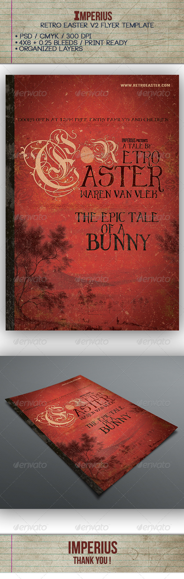 Retro Easter V2 - Flyers Print Templates