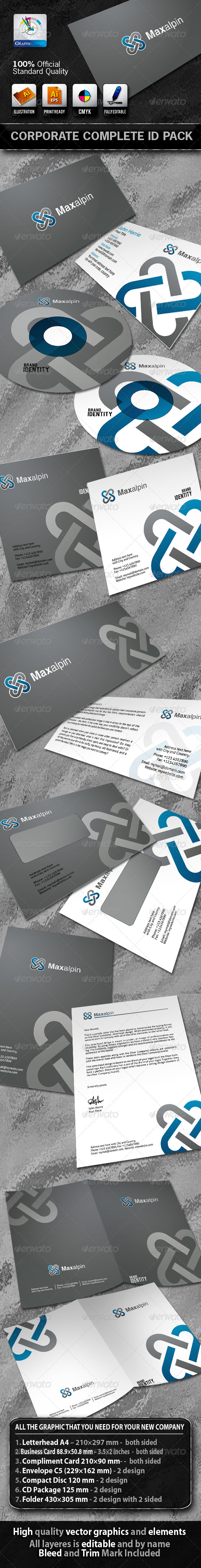 Maxalpin Business Corporate ID Pack With Logo - Stationery Print Templates