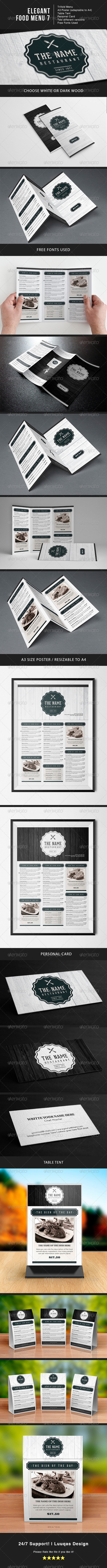 Elegant Food Menu 7 - Food Menus Print Templates