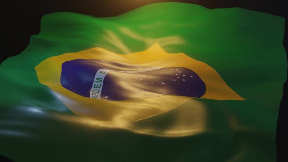 Brazil Flag Low Angle View