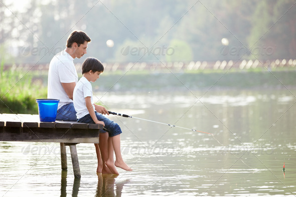 Family fishing - Stock Photo - Images
