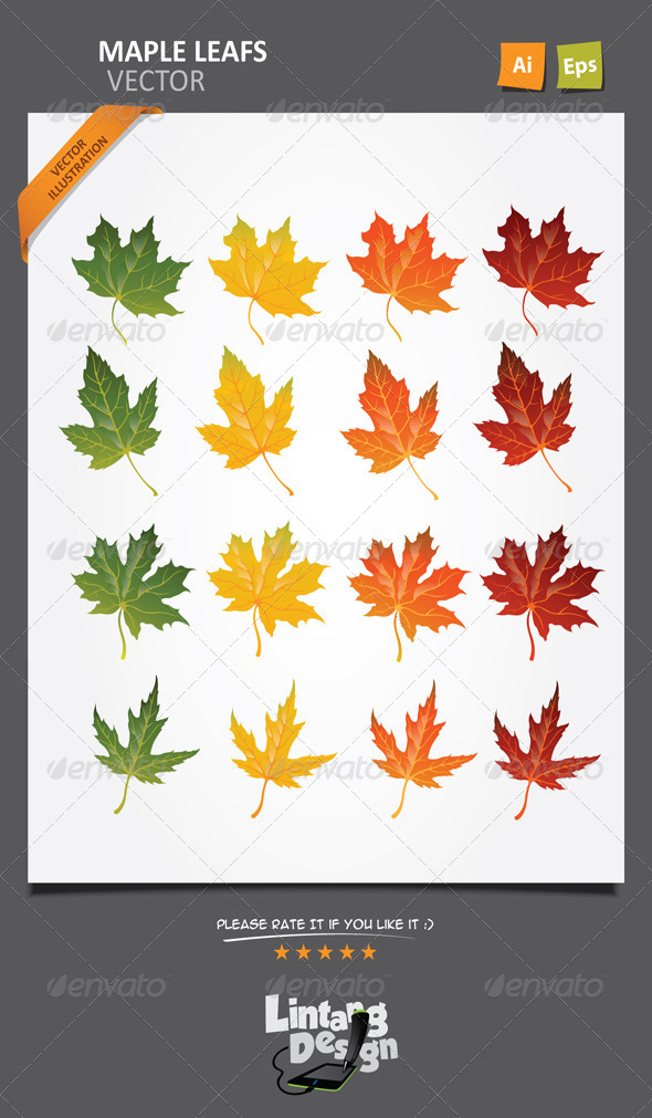 Maple Leaves Vector-001 - Flowers & Plants Nature