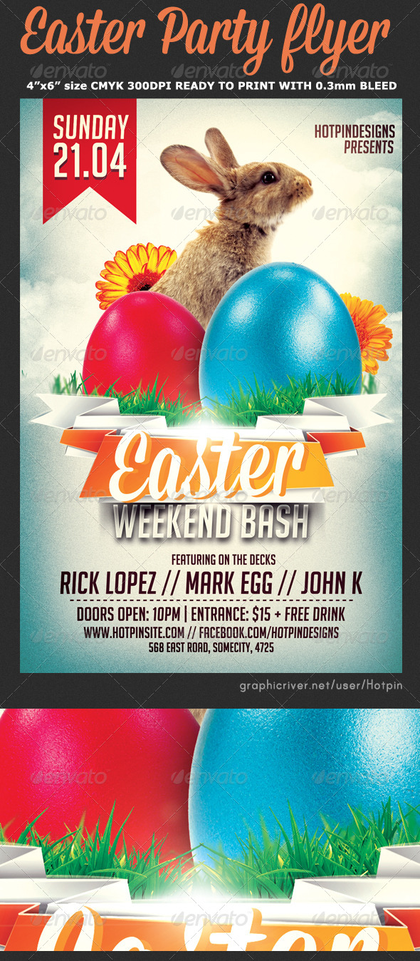 Easter Bash Flyer Template v3 - Events Flyers