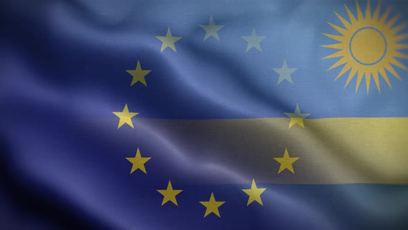 EU Rwanda Flag Loop Background 4K