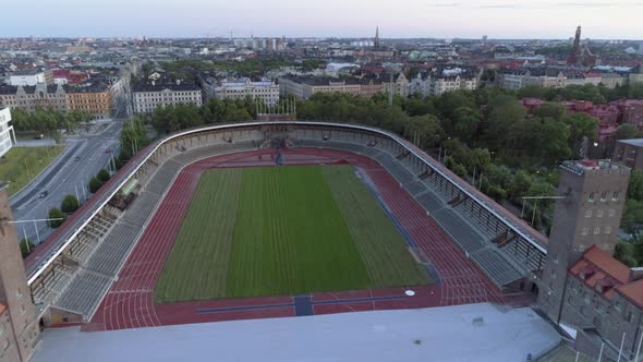 Aerial View of Stockholm Olympic Stadium