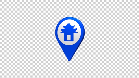 Chinese Temple Map Pin Location Icon alt