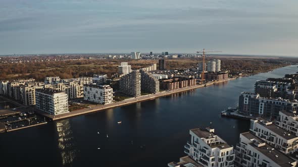 Scenic View of the Buildings Along the Canal Side in Islands Brygge alt